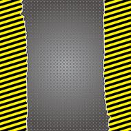 Metallic background with warning stripes