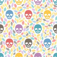 Funny sugar skulls Seamless Background Hand drawn vector