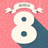 march 8 card with floral pattern