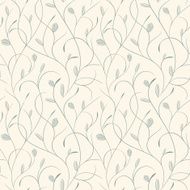 Clear floral blue on beige seamless pattern