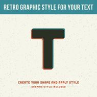 Retro vector graphic style for text N3