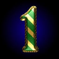 vector golden and green letter 1 N3