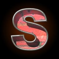 Vector old metal letter s N3