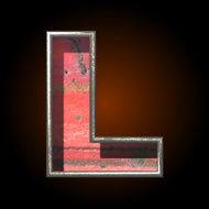 Vector old metal letter l N2