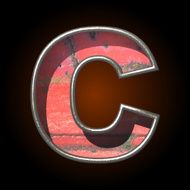 Vector old metal letter c N2