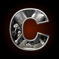 vector figure c with engine inside