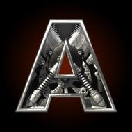 vector figure a with engine inside