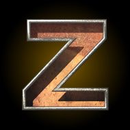 Vector old metal letter z N3