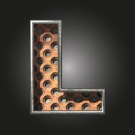 Vector old metal letter l N3