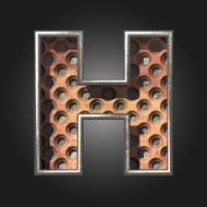 Vector old metal letter h N3