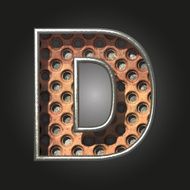 Vector old metal letter d N3