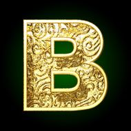 Vector golden cutted figure b