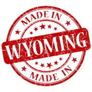 made in Wyoming red round grunge isolated stamp