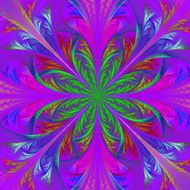 Beautiful multicolor fractal flower Computer generated graphics N10