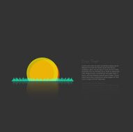 Simple Modern Abstract Sunset Background with Place for Text