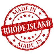 made in RhodeIsland red round grunge isolated stamp