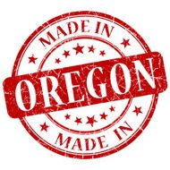made in Oregon red round grunge isolated stamp N2