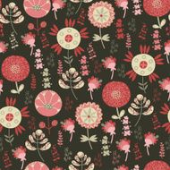 Seamless pattern with flowers on a dark background