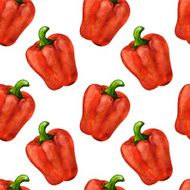 Watercolor seamless pattern with bell peppers