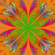 Beautiful multicolor fractal flower Computer generated graphics N12