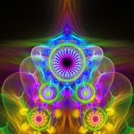 Multicolor grid fractal pattern Computer generated graphics N3