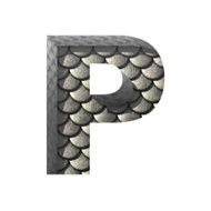 Vector silver cutted figure p Paste to any background
