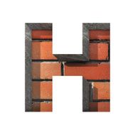 Vector brick cutted figure h Paste to any background