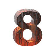 Vector hot metal cutted figure 8 Paste to any background