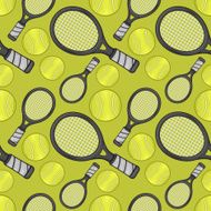 Racket &amp; tennis ball pattern - Sport