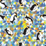 Seamless texture with penguins and a triangular design N2