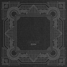 ornate art-deco frame on cardboard texture N6