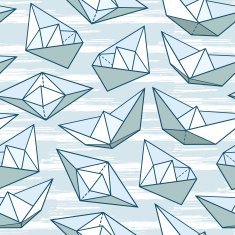 Vector pattern with paper ships N7