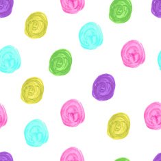 Watercolor round shapes seamless pattern