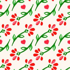 cute watercolor red flowers N2