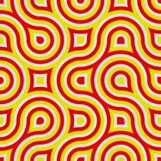 Seamless 1970's inspired design on white paper N6