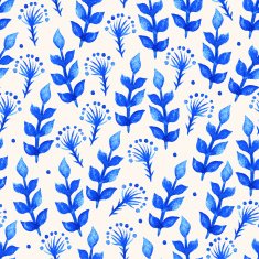 watercolor blue leaves N2
