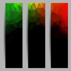 Set of banners with abstract triangles N24