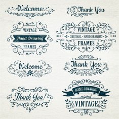 Set of hend-sketched design elements N4