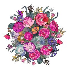 Hand drawn vintage bouquet N2