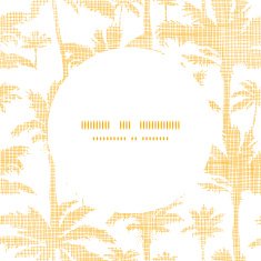 vector palm trees golden textile frame circle pattern background N2