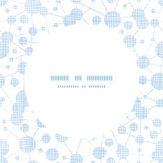 Blue molecules testile texture circle frame pattern background N2