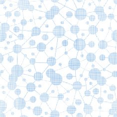 Blue molecules testile texture seamless pattern background