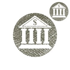 Bank building vector simple single color icon isolated on white N3