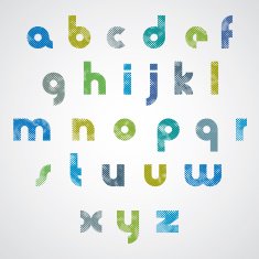 Halftone print dots textured stylish modern font N2