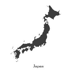 Black map of Japan for your design