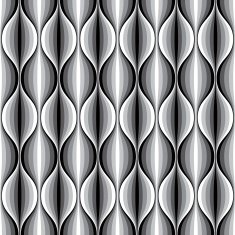 Monochrome geometric wavy lined seamless pattern N2