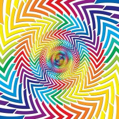 Optical rainbow round arrows vector abstract illustration