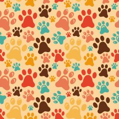 Vector seamless pattern with animal paws
