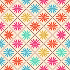 Seamless simple colorful floral pattern