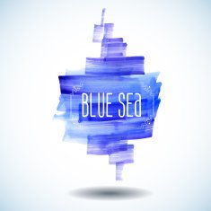 blue sea abstract watercolor background
